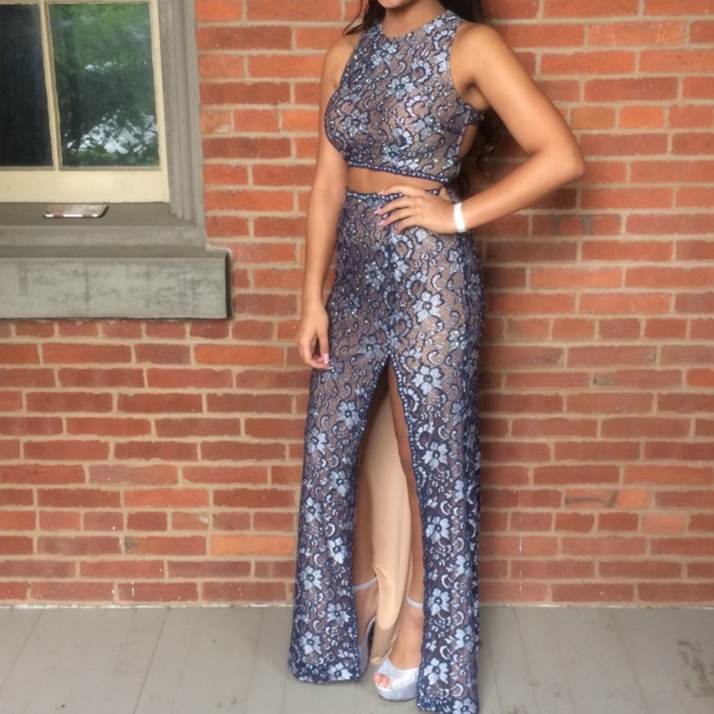 two piece prom dress